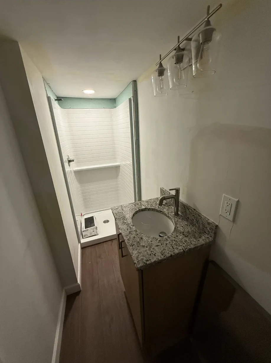 After — basement bath finish